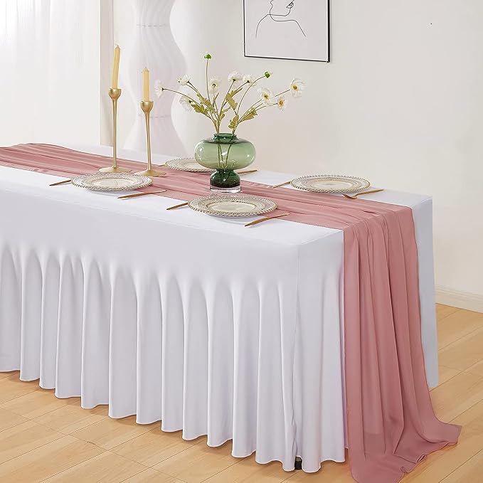 ManMengJi White Spandex Table Cover 6FT, Stretch Tablecloths with Skirts for Rectangle Tables, Wrinkle Resistant, Perfect for Weddings, Parties, Vendors - Image 5