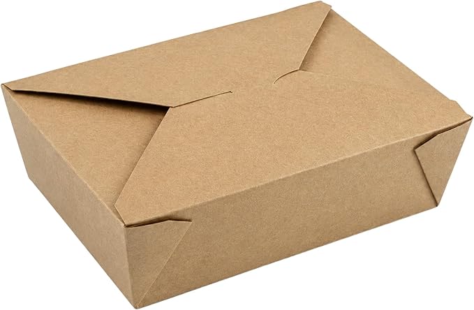 Restaurantware Bio Tek 8.5 x 6.3 x 2.5 Inch Food Containers 50 Durable Noodle Boxes - Disposable Sustainable Kraft Paper 17-Ounce Takeout Boxes Rectangle For Takeouts Or Picnics - Image 2