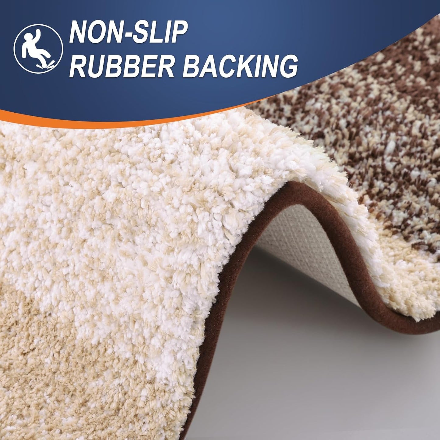 OLANLY Bathroom Rugs Mat 40x32, Extra Soft Absorbent Microfiber Bath Rugs, Rubber Backing, Quick Dry, Machine Washable Bath Mats for Bathroom Floor, Tub and Shower, Home Decor Accessories, Brown