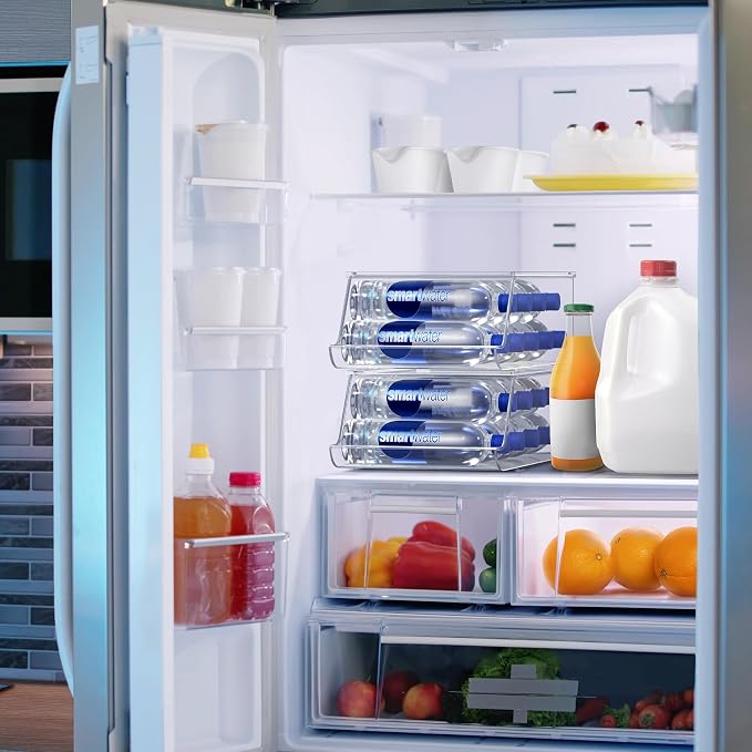 Sorbus Water Bottle Organizer for Refrigerator & Pantry, Stackable (2 Pack) | BPA-free construction keeps drinks arranged and visible, with easy dispenser access for chilled storage and restocking. - Image 3