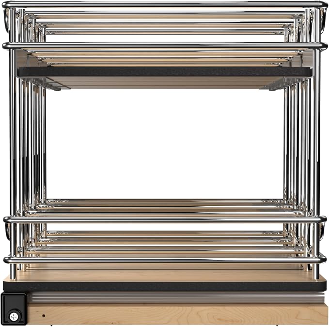 Rev-A-Shelf 9" Pullout Organizer, 2 Tier Triple Narrow Upright Shelf, 5WU2-9N3-1 - Image 3