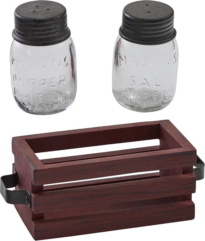 Park Designs Cozy Farmhouse Salt & Pepper with Caddy by ParkDesigns