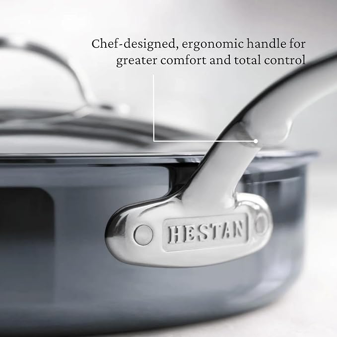 Hestan - NanoBond Collection - Stainless Steel Titanium Sauté Pan, Induction Cooktop Compatible, 5 Quart - Image 6