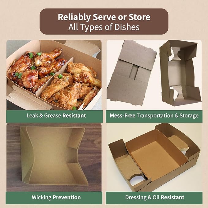FC Meyer Food Service Trays, Earth-Friendly Disposable Brown Food Tray, Made from Recycled Materials, Versatile Food Packaging for Large Takeout Food Orders, Bun Tray, 10.5″ x 10.5″ x 4″, Pack of 200 - Image 4