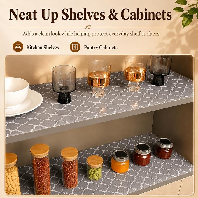 Glotoch Drawer Liner and Shelf Liner, 12" W x 60" L, Non Adhesive, Gray - Image 9