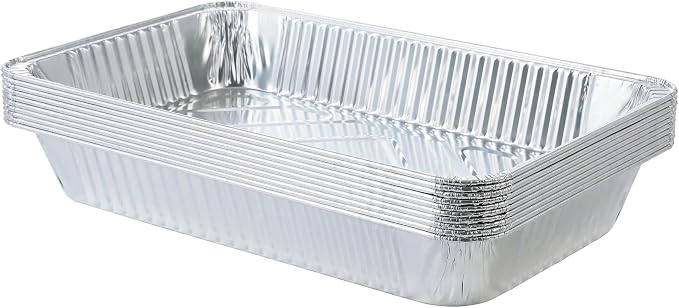 Waytiffer Disposable Large Aluminum Pans (20 Pack) Full Size Roasting & Baking Pan, 21"x13" Deep Foil Pans Extra Heavy Duty Chafing Trays for Broiling, Restaurants, Heating, Buffets & Bakeware by Waytiffer