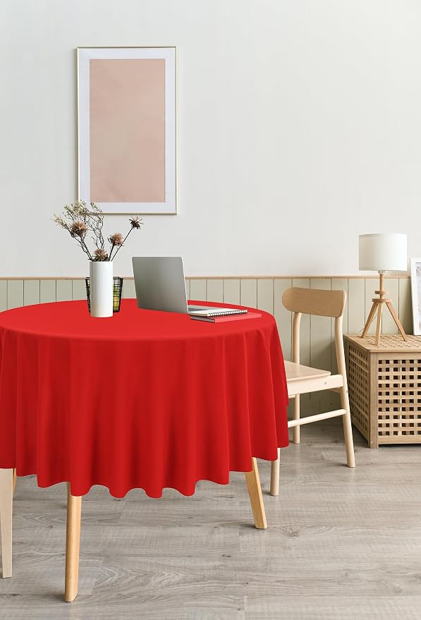 8 Pack Red Round Tablecloths, Diameter of 90 inch - Image 6