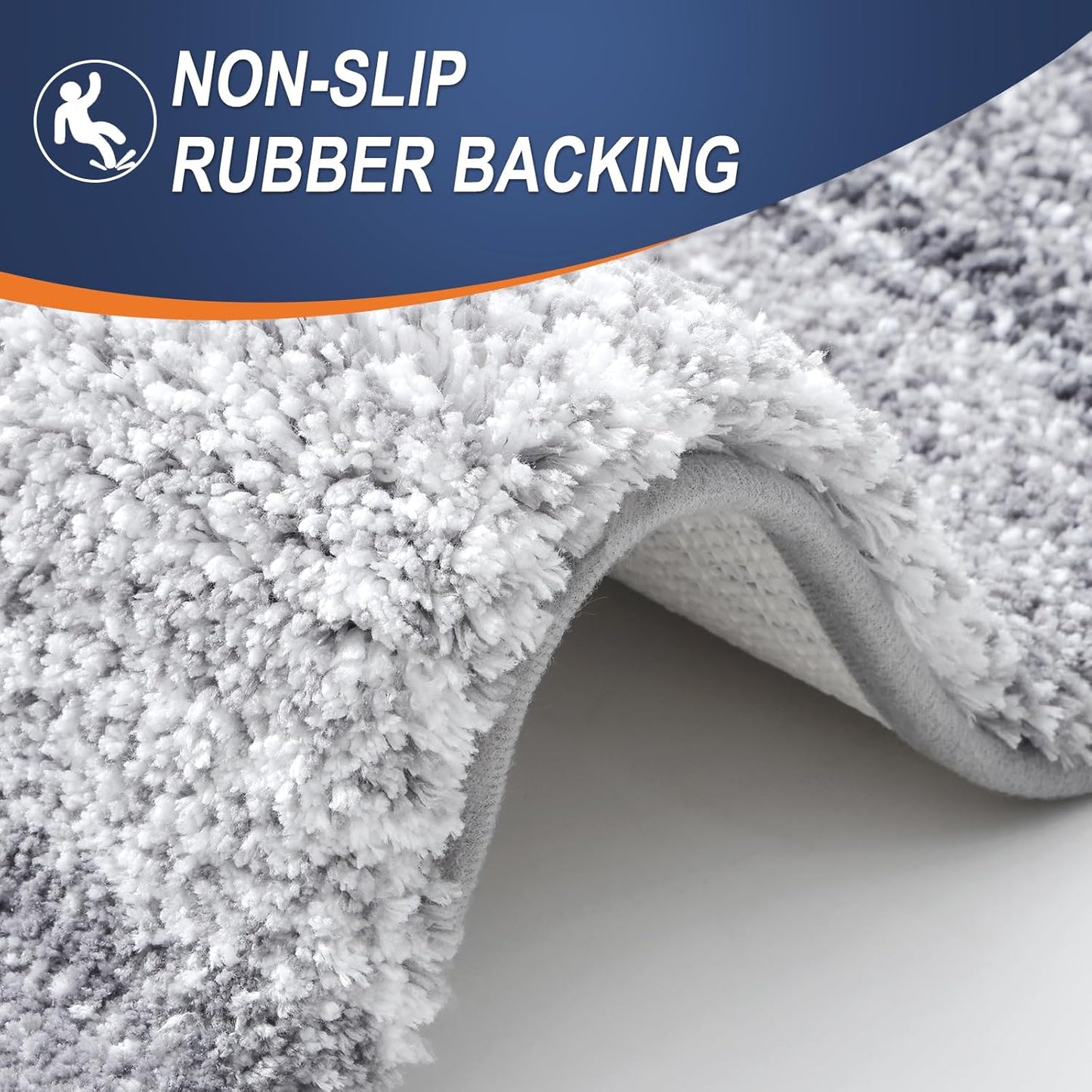 OLANLY Bathroom Rugs Mat 24x16, Extra Soft Absorbent Microfiber Bath Rugs, Rubber Backing, Quick Dry, Machine Washable Bath Mats for Bathroom Floor, Tub and Shower, Home Decor Accessories, Light Grey