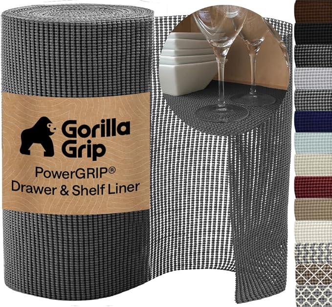 GORILLA GRIP powerGRIP Drawer Shelf and Cabinet Liner, 12" x30', Charcoal by Unknown