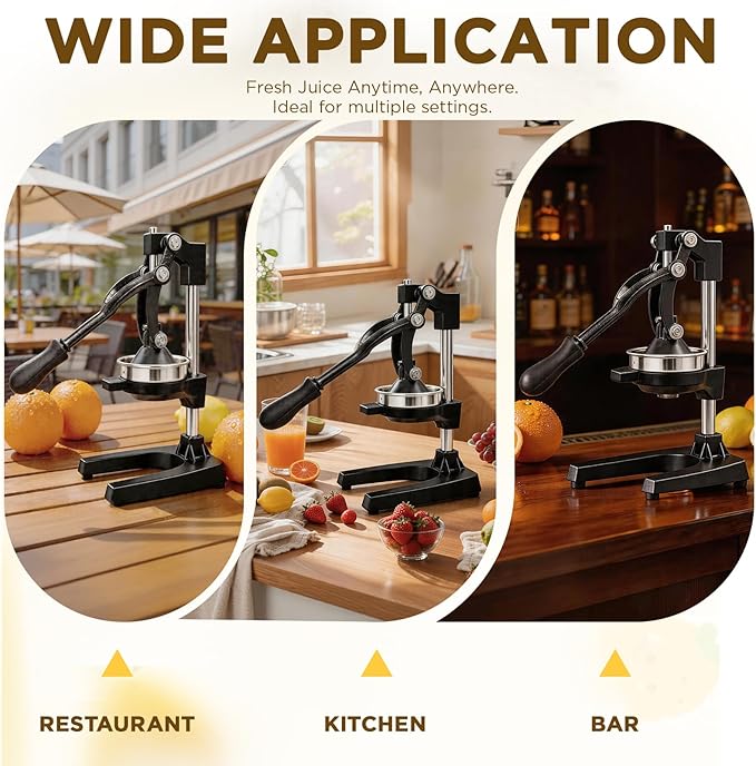 Cast Iron Juicer,Manual Juicer Hand Press,Orange Lemon Squeezer,Heavy Duty Manual Juicer,Professional Citrus Juicer Fruit Juice -Stainless Steel,Easy to Clean Black - Image 9