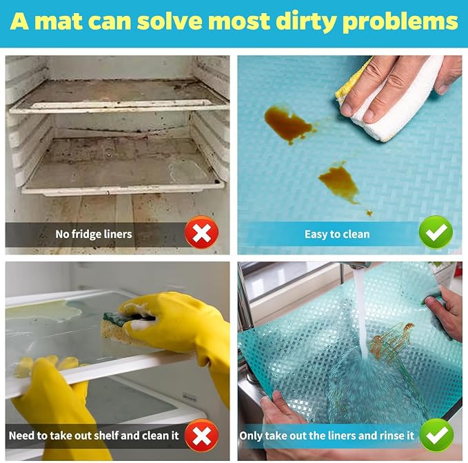 Bloss Refrigerator Liners 12" x 236", Easy to Clean Fridge Shelf Liners - Image 4