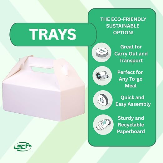 SCT 2701 Paperboard White Small Barn Style Carry Out Box, 5-lb Capacity, 8-7/8" Length x 5" Width x 3-1/2" Height (Case of 250) - Image 3