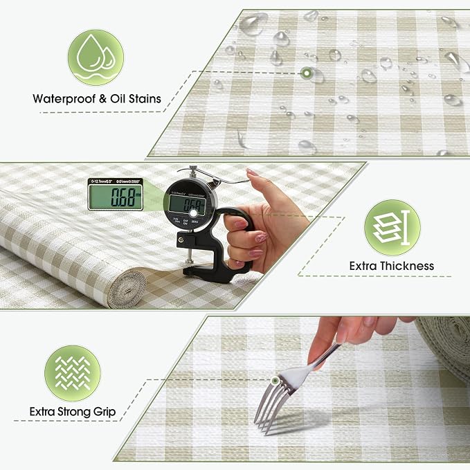 Beautysaid Shelf and Drawer Liner for Kitchen Cabinet Non Adhesive Non Slip - Image 8