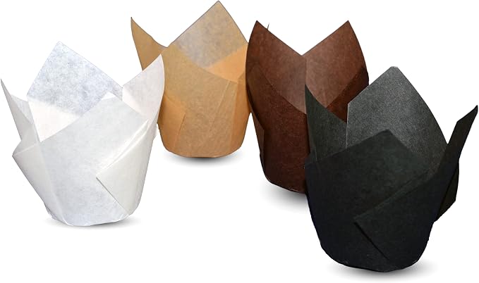 Coffee Set Tulip Baking Cups Cupcake Liners Muffin Liners Greaseproof Paper 200 - Image 2