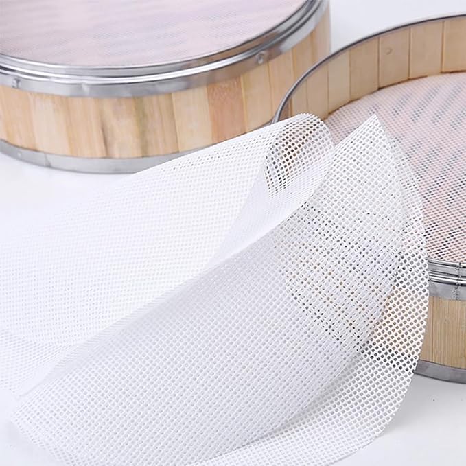 ECYC Ltd 7.8" Non Stick Silicone Steamer Liners White Reusable Round Silicone Steamer Liners Mesh Mat Pad Dim Sum Steamer Basket Liners Bamboo Steamer Liners for Home Kitchen Restaurant Cooking - Image 4