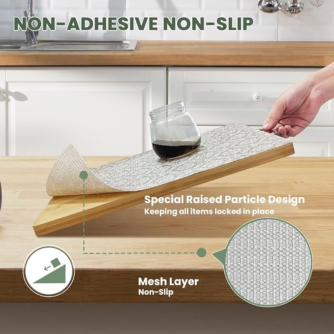 Drawer Liner and Shelf Liner for Kitchen Cabinet Liner Non-Adhesive Non-Slip Shelf Paper, Thick Strong Grip Waterproof Easy to Clean for Shelves, Cupboard, Desks, Baroque Pattern, 12 in x 10 FT - Image 2