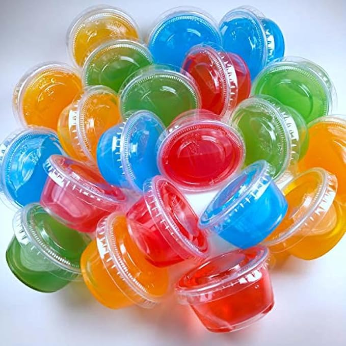 TashiBox 200 Sets - 2 Ounce Disposable Plastic Jello Shot Cups with Lids, Souffle Portion Container… - Image 2