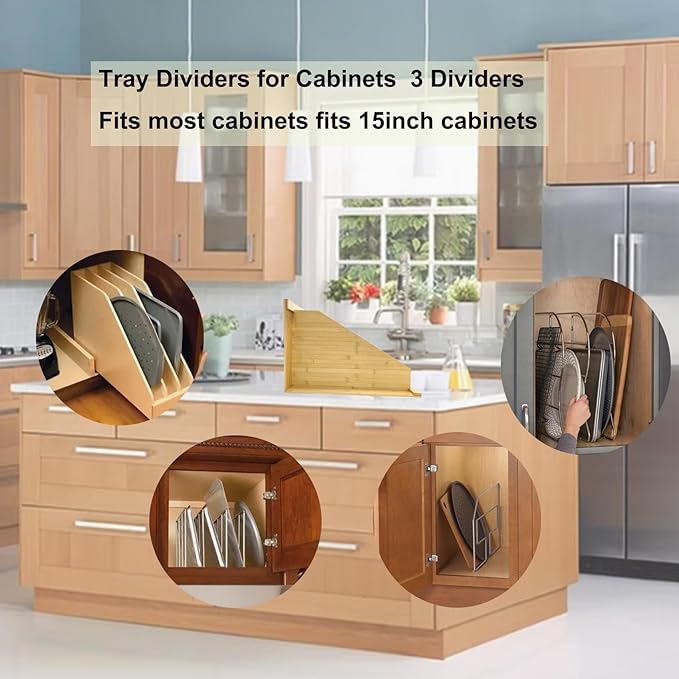 Tray Dividers for Kitchen Cabinets, 15.5in x22.5in x12in with 3 Dividers - Image 3