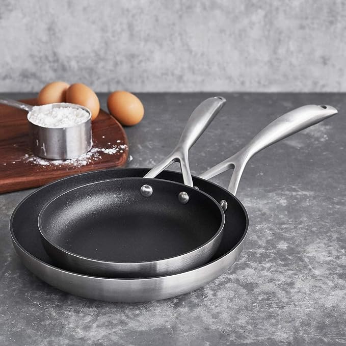Scanpan CS+ 2-Piece Nonstick Fry Pan Set (8 & 10 1/4 inch) – Compatible with All Cooktops, Induction Ready, Metal Utensil Safe, Oven Safe to 500°F, Dishwasher Safe - Image 2