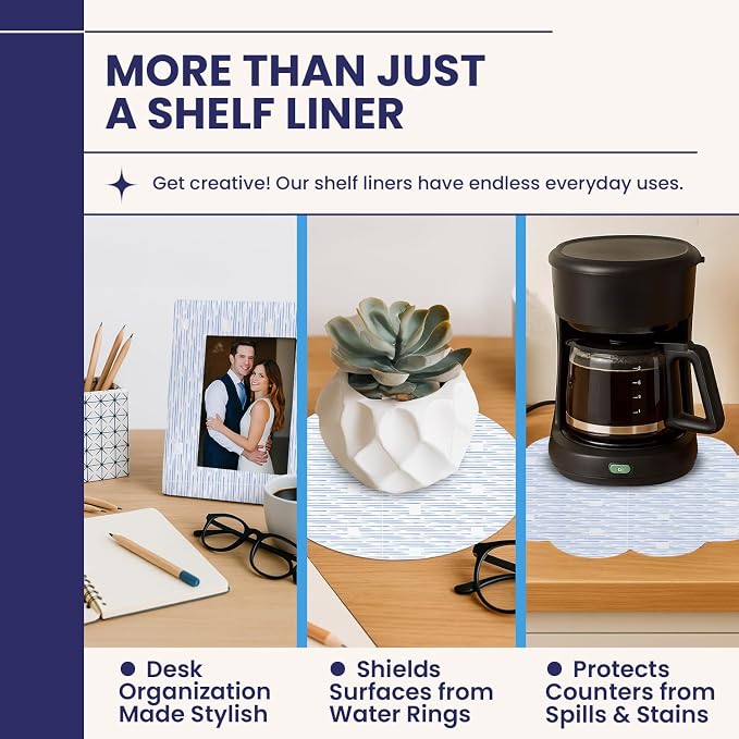 Adhesive Shelf Liner - Blue Current, 10.75in x 6ft, 2-Pack - Image 5