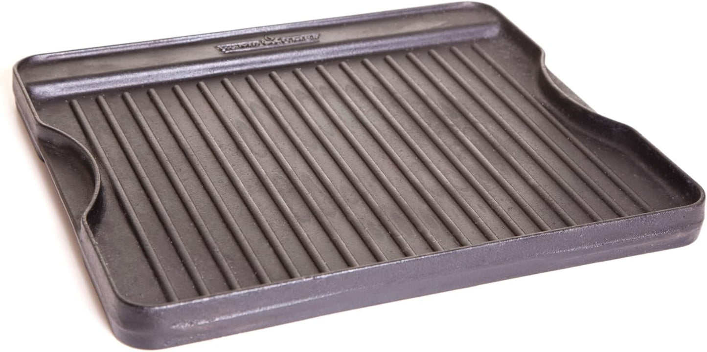 Camp Chef Reversible Griddle - Cast Iron Griddle for Outdoor Cooking & Camping Gear - 14" x 16"
