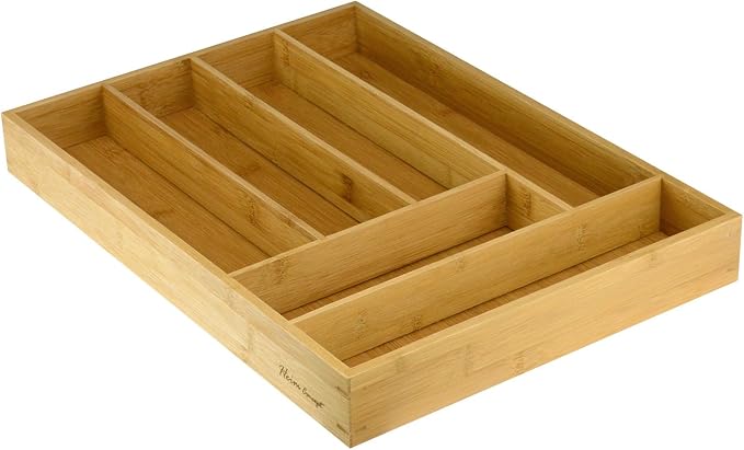 Heim Concept Drawer Organizer Bamboo Cutlery Tray Silverware Organizer/Utensil Holder, Drawer Dividers Organizer for Silverware, Flatware, Knives in Kitchen - Image 2
