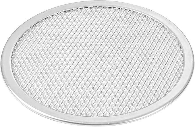 Restaurantware 8 Inch Aluminum Pizza Screen Pack of 12 Mesh Baking Tool For Crispy Crust, Lightweight Stackable Seamless Rim Rust-Resistant Baking Screen, Reusable for Pizzerias, Home Oven Use by Restaurantware