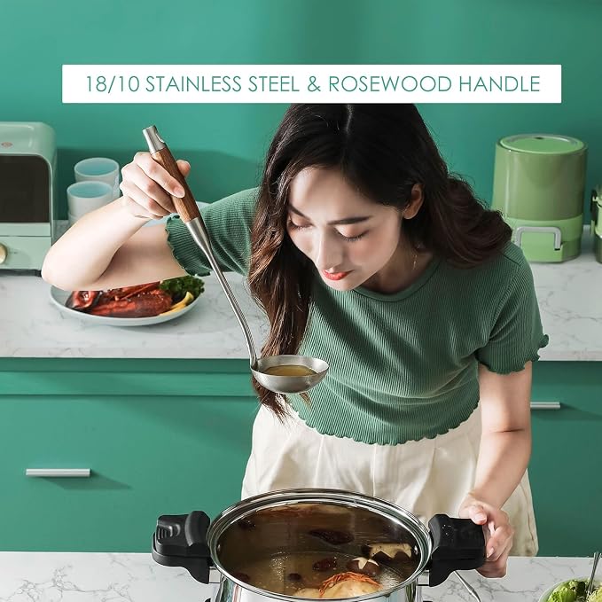 18/10 Stainless Steel Kitchen Utensils Set with RooseWood Handle - Image 8