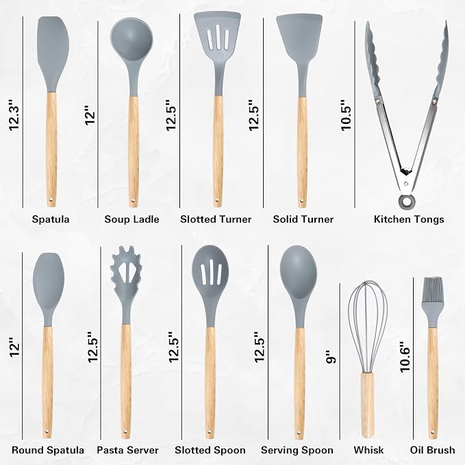 19PCS Gray Kitchen Cooking Utensils Set Kitchen Tools Set - Image 2