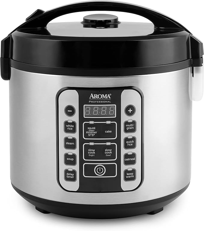 Aroma Housewares AROMA® Professional 20-Cup (Cooked) / 5Qt. Digital Rice Cooker, Steamer, and Slow Cooker Pot with 10 Smart Cooking Modes, Including Sauté-then-Simmer® by AromaHousewares
