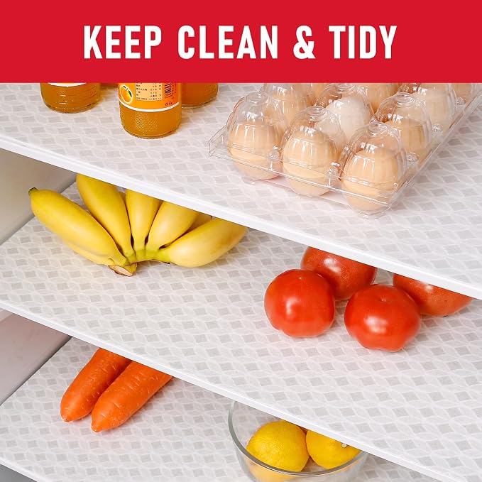 Cooyes Refrigerator Liners 17.7" x 24", Absorbent Strong Grip Fridge Mats Machine Washable, Non-Adhesive Refrigerator Shelf Liner for Fridge Bins & Kitchen Cabinets, - Image 2