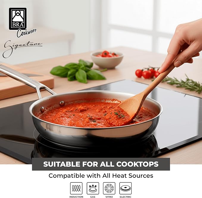 BRA COOKWARE Signature 10-Piece Cookware Set | Stainless Steel Pot&Pan Set - Image 4