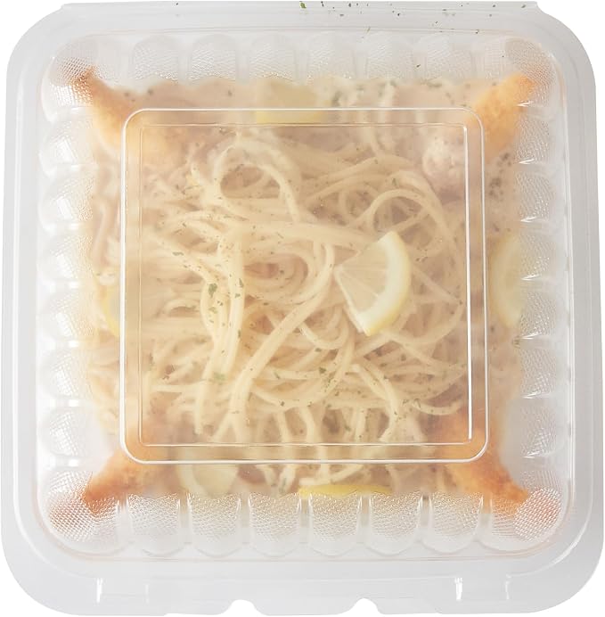 Restaurantware-Chef 101 47 Ounce Hinged Clamshell Containers, 100 Disposable Take Out Boxes - Secure Lids, Microwavable, Clear Plastic Meal Prep Containers, For Pastas, Salads, Or Sandwiches - Image 11