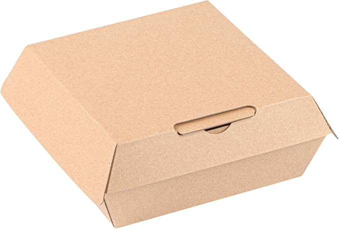 Restaurantware Square Kraft Paper Corrugated Clamshell Container, 100 Pack - Image 2