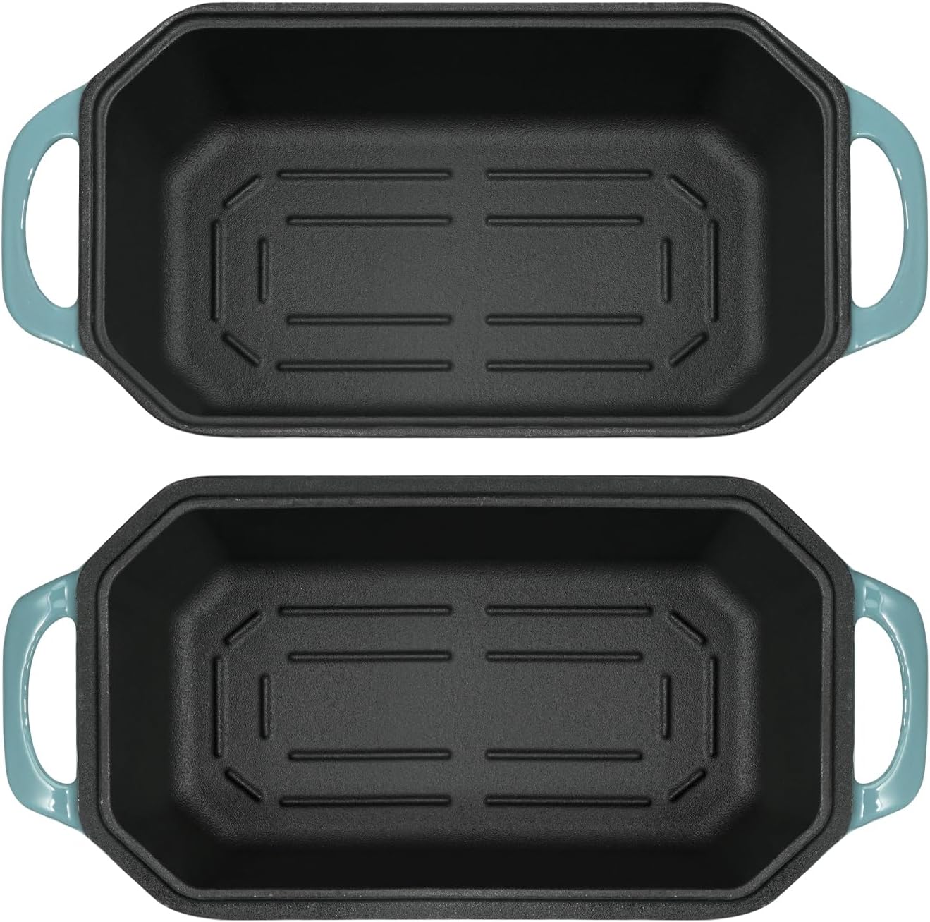 Bread Pan Cast Iron Loaf Pan with Lid Bread Loaf Pan 9x5 Inch Enameled Cast Iron Sourdough Bread Pan, LightBlue