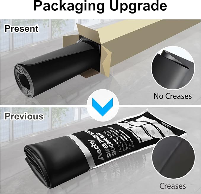 AECHY Extra Large Silicone Mat 35.3"x23.5"x0.08", Multipurpose Silicone Mat Thick Heat Resistant Mat Shipped Rolled Up Kitchen Counter Mat Waterproof Nonslip Silicone Mats for Kitchen Counter Black | Extra Large, Heat Resistant, Waterproof, Nonslip, Mu... - Image 3