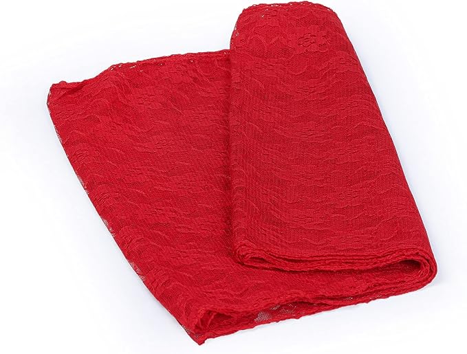 MDS Pack of 20 Wedding 12 x 108 inches Lace Table Runner for Wedding, Decorations for Birthday Parties, Banquets, Graduations, Engagements, and Runners fit Rectangle, Round Table- Red - Image 4