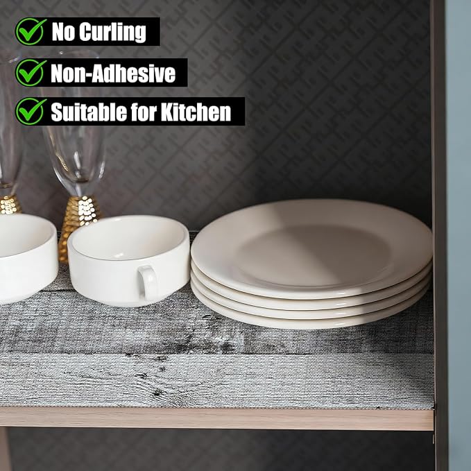 Wood Shelf Liner for Kitchen Cabinets Non-Adhesive 12IN x 10FT - Image 2