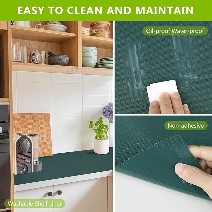 Anze Shelf Liner for Kitchen Cabinets, Green, 11.8 x 157.5 in - Image 3