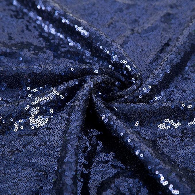 JYFLZQ Navy Blue Sequin Tablecloth Glitter Table Cover 60''x102'' Rectangle - Image 5