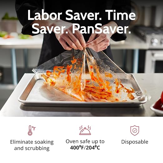 PanSaver Hotel Clear Round Pan Liners for Easy Clean Up - Disposable Buffet Pan Liners, Ovenable up to 400F (9 & 11 Quart Round Pan Liner - 18 x 20 in) - Image 2
