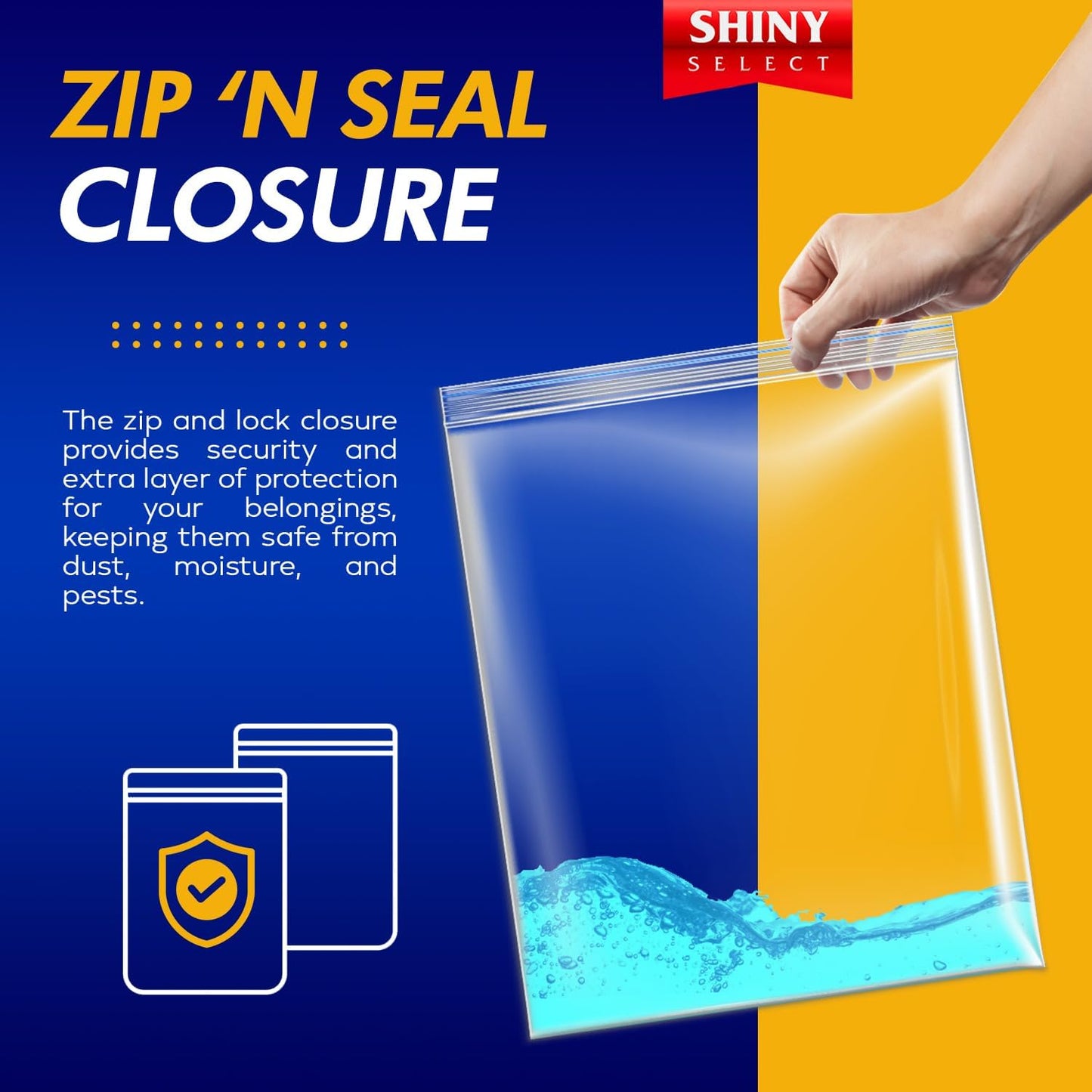 Extra Large Plastic Storage Bags With Zipper Top 3 Gallon 16" x 18" Jumbo Size Bag Heavy Duty 3 Mil Thick Clear X-Large Big Zip Bags for Food Freezer Clothes Travel Moving (12)