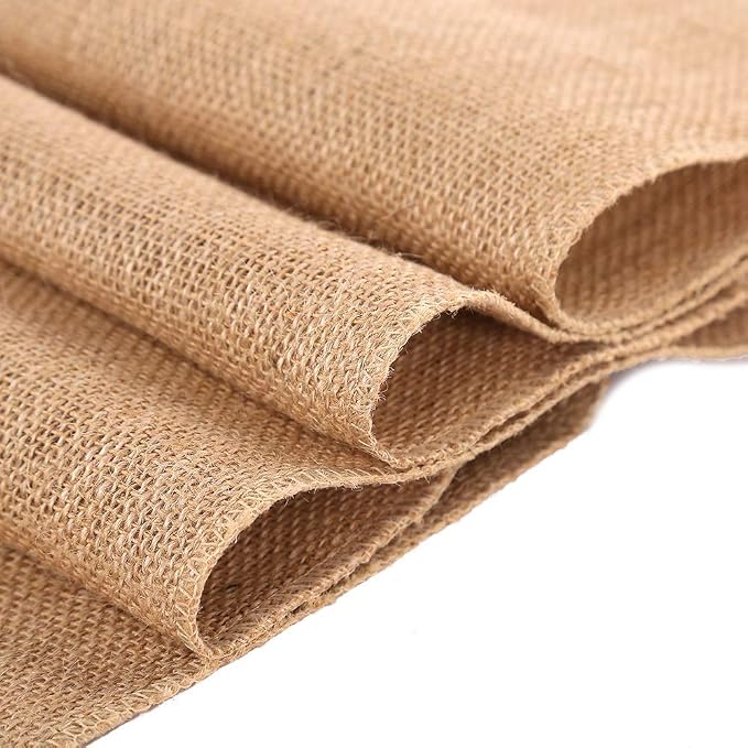 Burlap Table Runner 12 Inch by 50 Yards Natural Jute Hessian Burlap Roll Crafts Fabric Rolls with Sewn Edges for Country Rustic Party Wedding Decorations Farmhouse Kitchen Decor(12" x50Yard) - Image 3