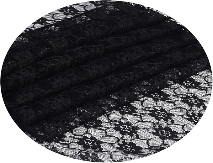 VDS Pack of 15 Floral Lace Table Runners Centerpiece Cloth Linen for Wedding Bithday Graduation Engagement Ceremony Events Party Banquets Table Decoration (12x108 inch) (Black) - Image 3