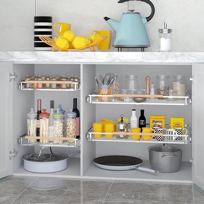 Pull Out Cabinet Organizer, 23~39.8" W x 22.5" D. 2Pack - Image 5