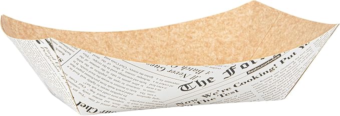 Restaurantware Paper lb Newsprint Food Tray Boat, 50 Pack - Image 12