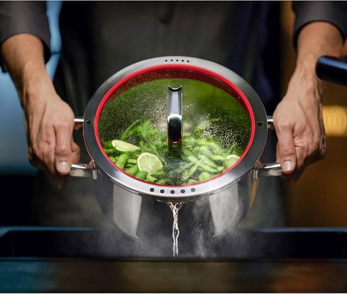 WMF Function 4 Induction Saucepans Set of 4 Polished Cromargan Stainless Steel Glass Lid with 4 Pouring Functions Induction Pots Internal Scale - Image 15
