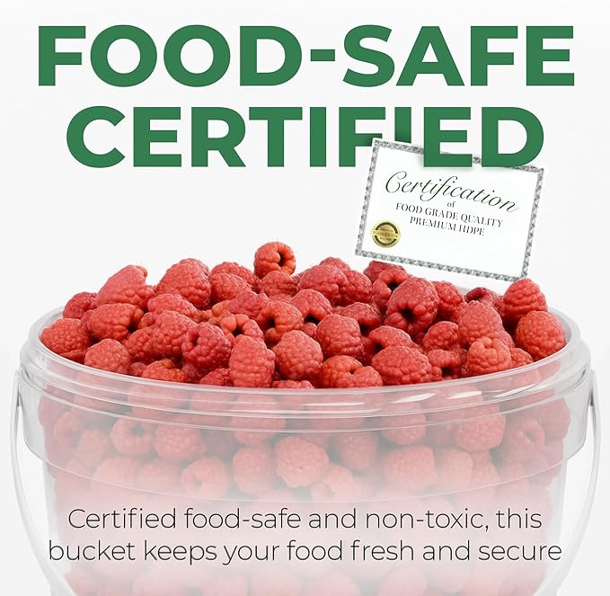 EconoHome 1 Gallon Food Grade Round Plastic Bucket - Food Storage Deli Containers with Lids Ideal for Ice Cream, Soup, and Prep Containers - BPA-Free, Premium HDPE - 500 Pack - Image 2