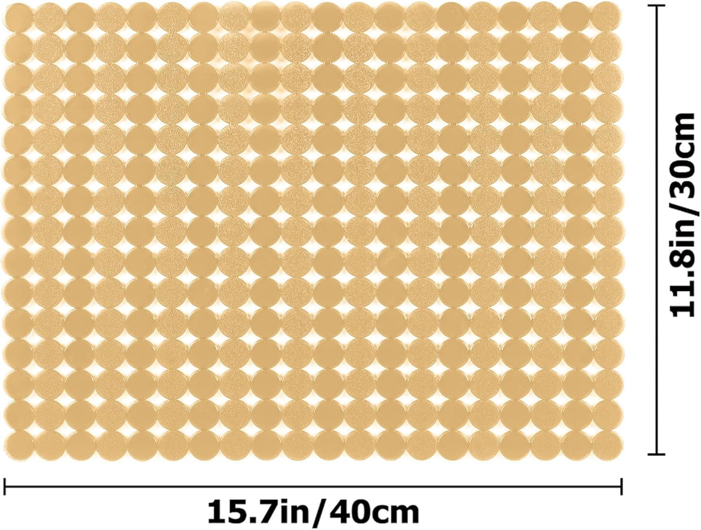 Qulable 2Pack Kitchen Sink Mat for Stainless Steel/Ceramic Sinks, PVC Eco-friendly Protectors for Bottom of Kitchen Sink, Adjustable, Fast Draining, Dots Design, 11.8x15.7 (Bronze)