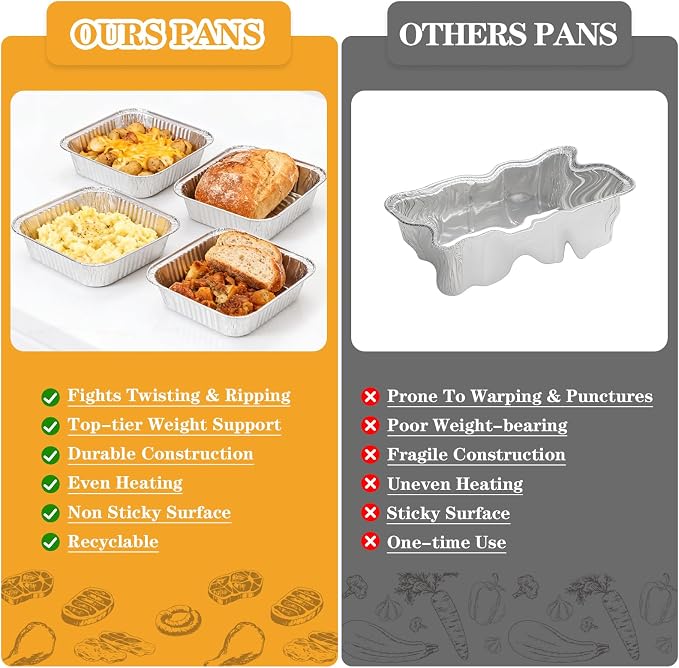 50 Pack Thickened 8x8 Disposable Aluminum Foil Pans - Image 6